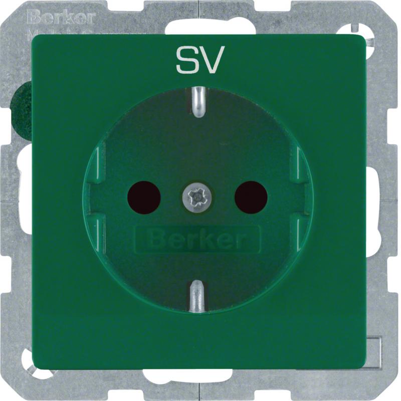 Berker 47236003 Steckdose SCHUKO mit EHBS Q.x grün samt