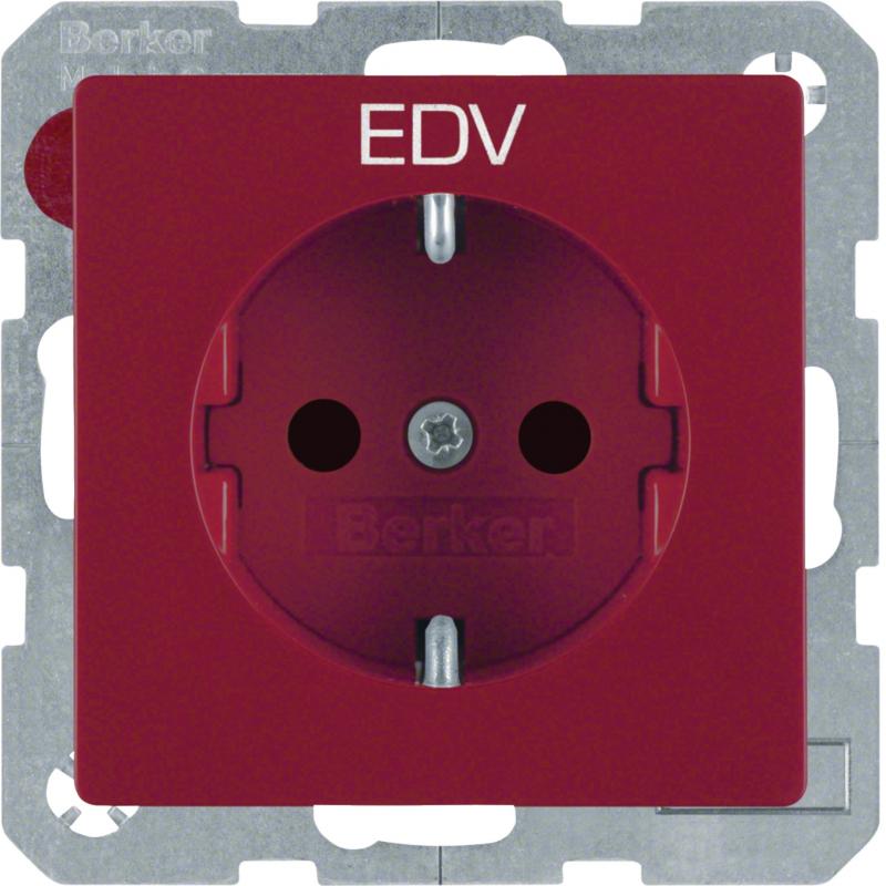 Berker 47236022 Steckdose SCHUKO mit EHBS Q.x rot samt
