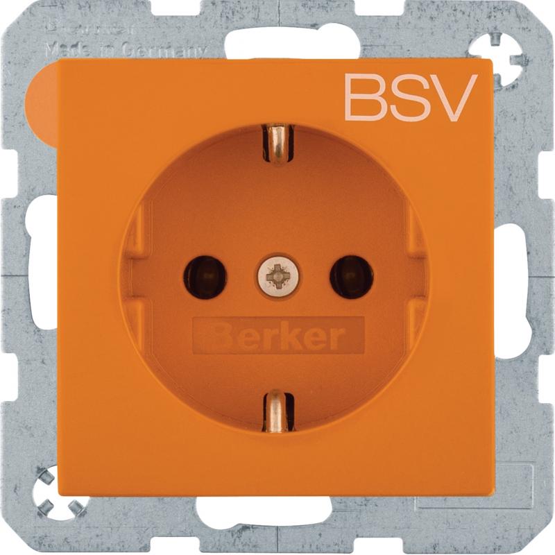 Berker 47438917 Steckdose SCHUKO BSV S.1/B.x glzd orange