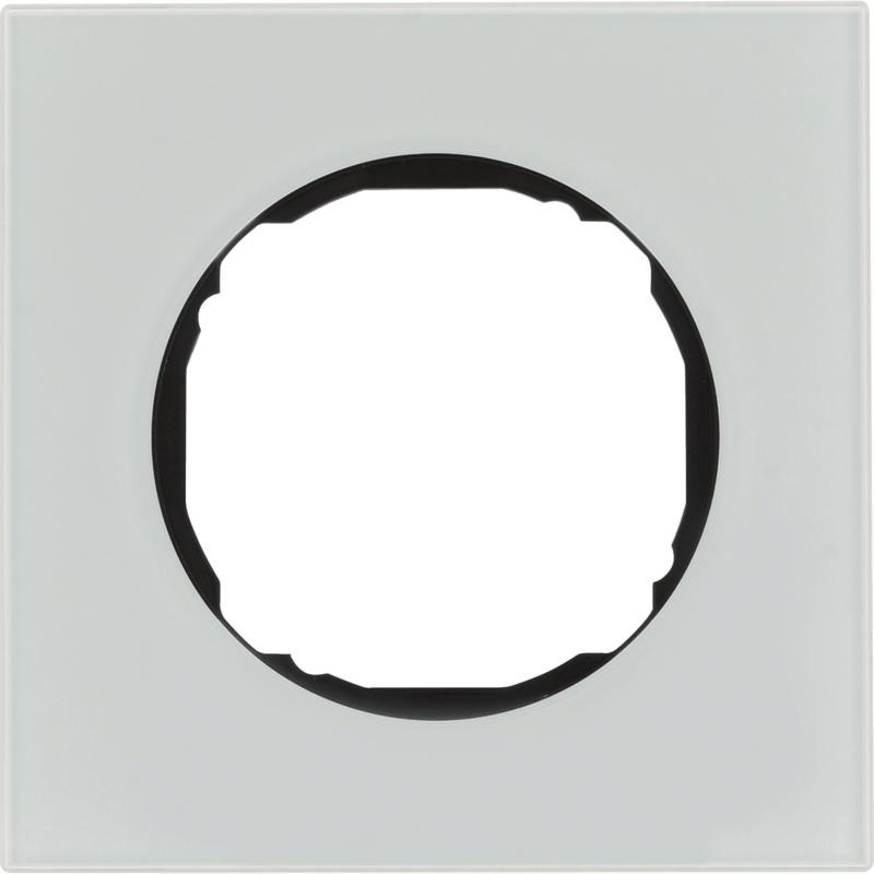 Berker 10112609 Rahmen 1fach, flach, R.8, Glas polarweiß