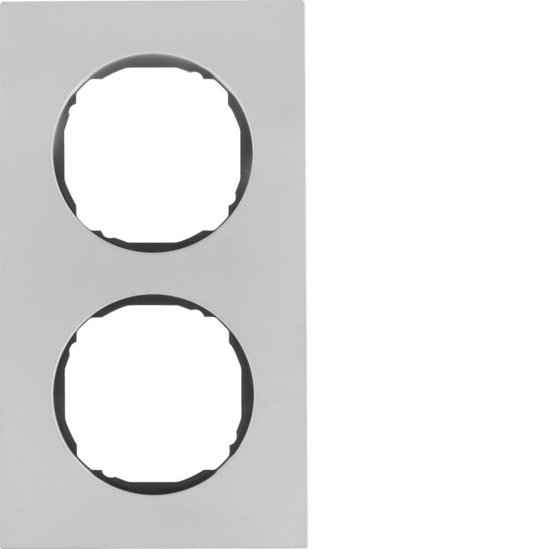 Berker 10122614 Rahmen 2fach, flach, R.8, Edelstahl