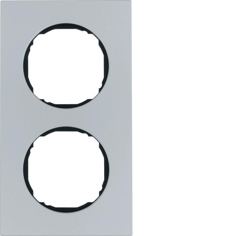 Berker 10122674 Rahmen 2fach, flach, R.8, Aluminium