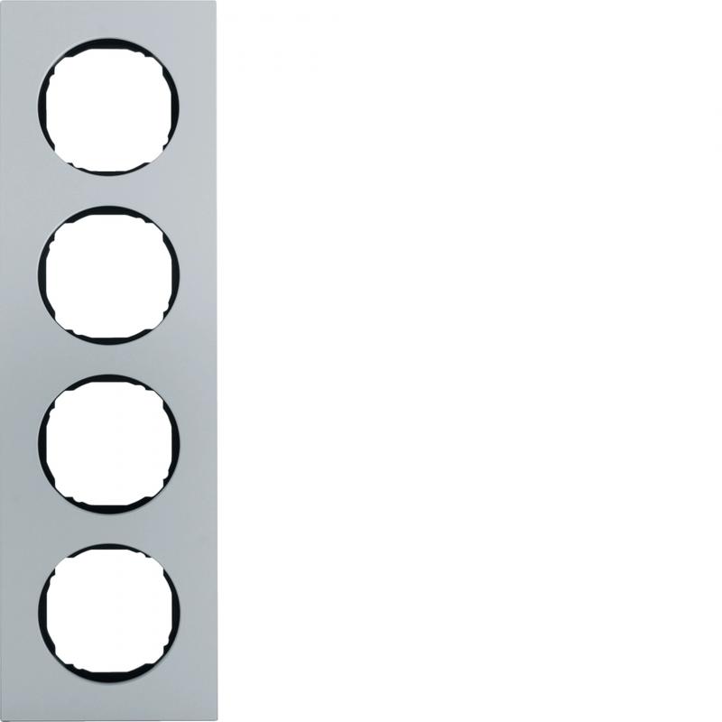 Berker 10142674 Rahmen 4fach, flach, R.8, Aluminium