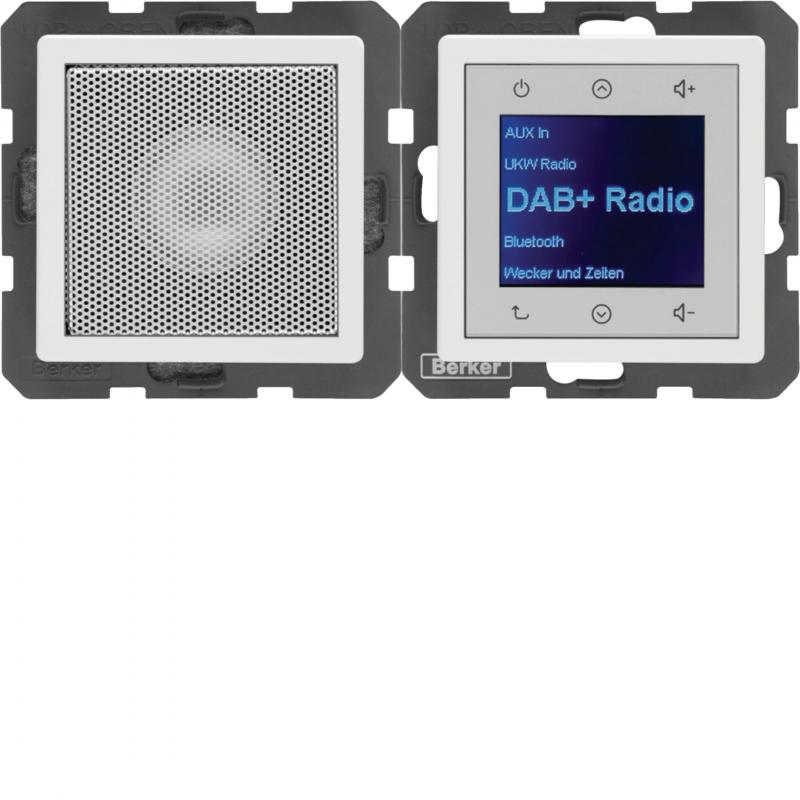 Berker 29806089 Radio Touch mit Lautsprecher, Steckdosenradio UP, DAB+ Q.x polar
