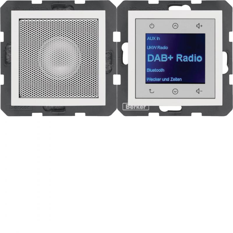 Berker 29808989 Radio Touch mit Lautsprecher, Einbauradio UP, DAB+ S.1/B.x polar