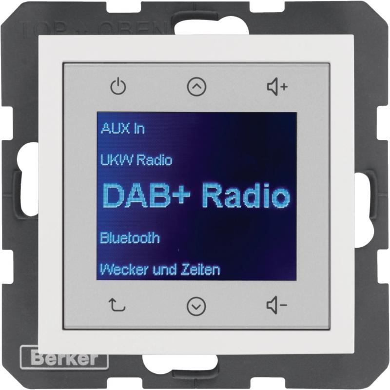 Berker 29848989 Radio Touch, Steckdosenradio Unterputz, DAB+ S.1/B.x polarweiß g