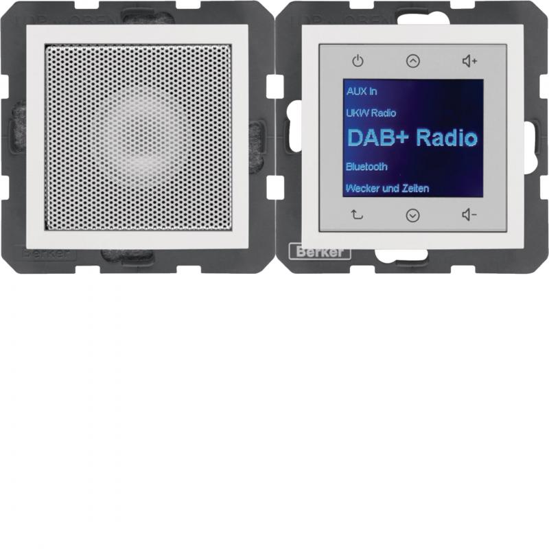 Berker 30808989 Radio Touch mit Lautsprecher DAB+, Bluetooth B.x polarweiss glän