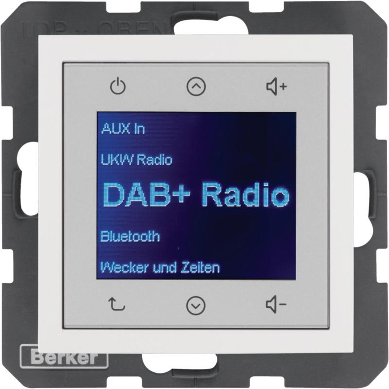 Berker 30848989 Radio Touch, Einbauradio UP, DAB+, Bluetooth S.1/B.x polarweiß g