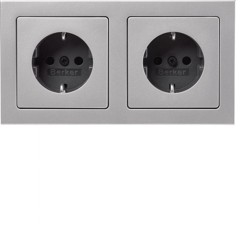 Berker 47206094 Steckdosen-Kom SCHUKO 2f m Ra Q.3 alu