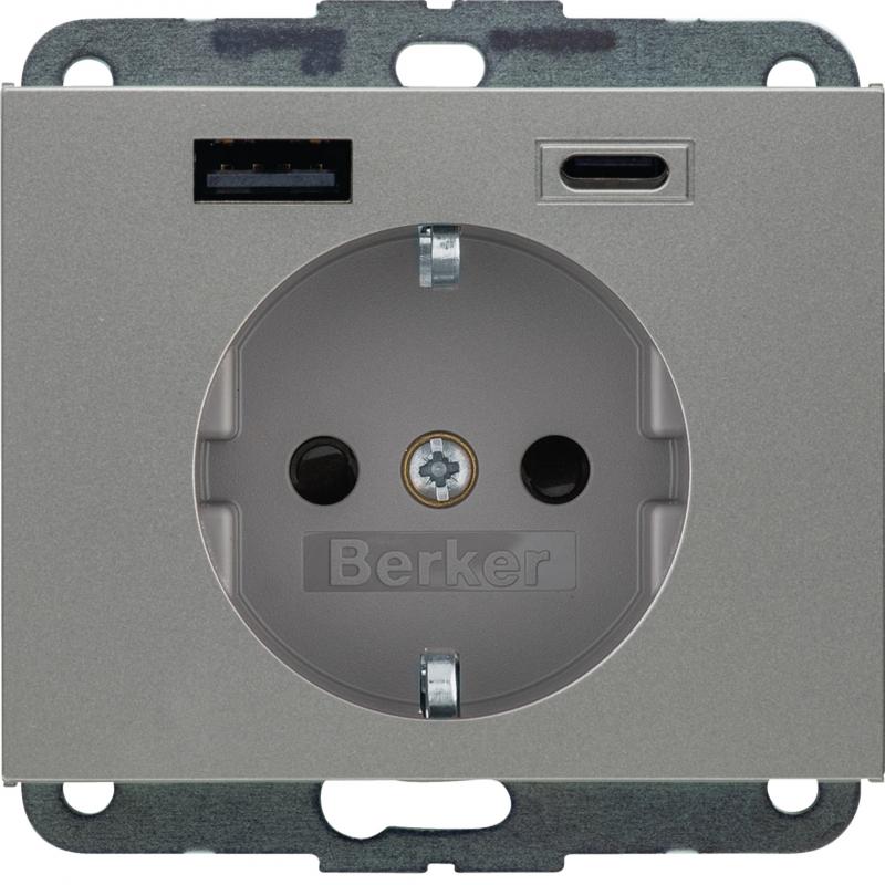 Berker 48147004 Steckdose SCHUKO/USB AC 20W PD Kx edelst