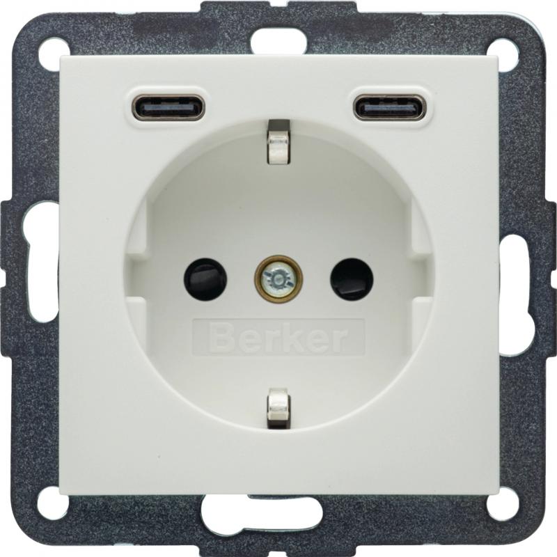 Berker 48151909 Steckdose SCHUKO/USB CC 20W PD S1 pw mt