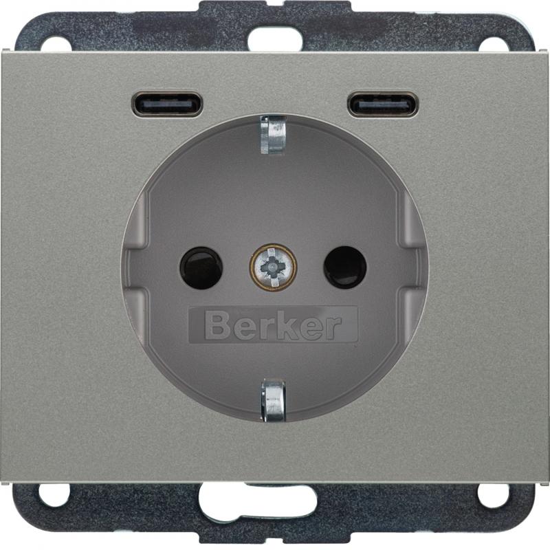 Berker 48157004 Steckdose SCHUKO/USB CC 20W PD Kx edelst