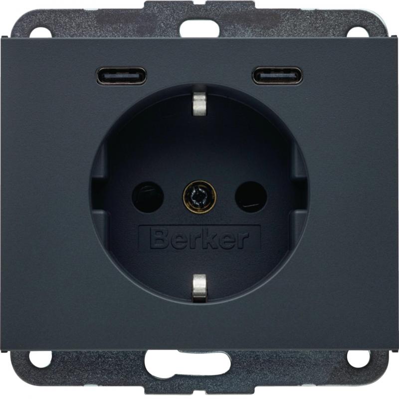 Berker 48157006 Steckdose SCHUKO/USB CC 20W PD Kx ant mt