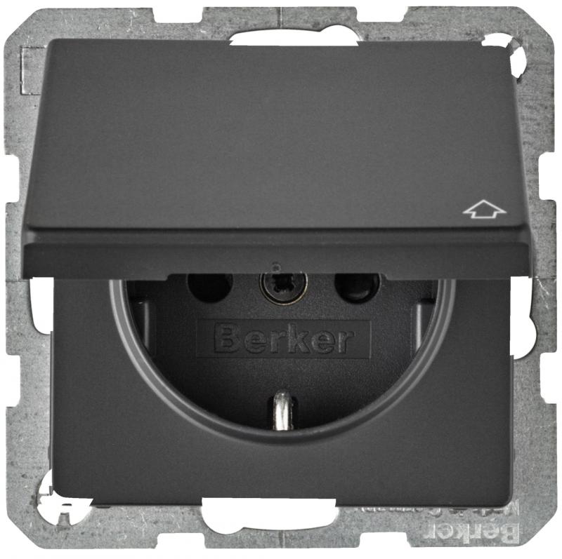 Berker MAN0204723 STD SCHUKO m KD erh BS Q.1/Q.3 schwarz