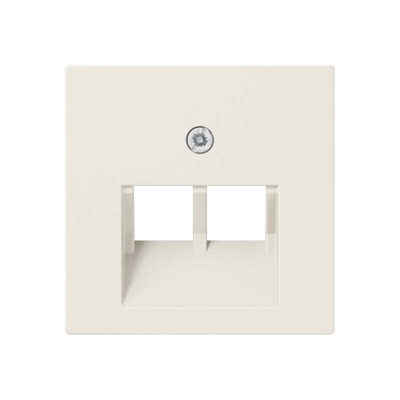 JUNG A 569-2 BFPLUA Abdeckung 2fach für IAE/UAE-Anschlussdosen cremeweiß 55 x 55 mm