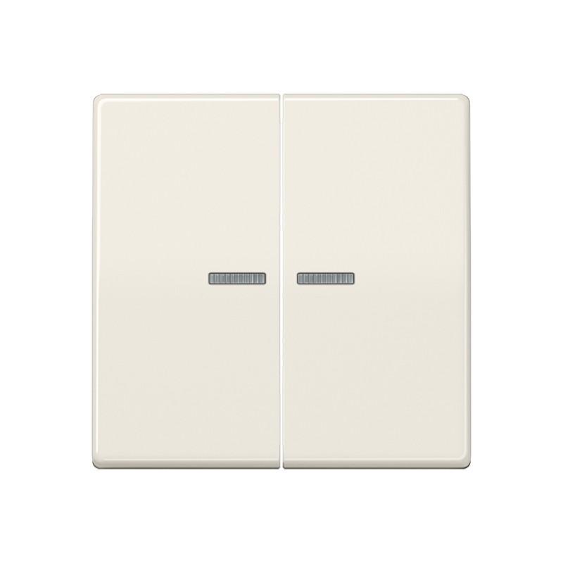 JUNG HOME Taster 2fach, mit Lichtleiter, Duroplast, Serie AS, weiß (ivory) BT AS 17102