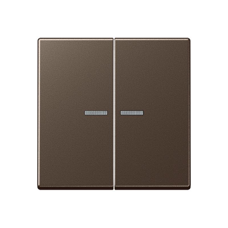 JUNG HOME Taster 2fach mit Lichtleiter, Serie A, mokka, Bluetooth Mesh