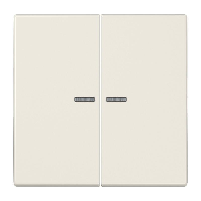 JUNG HOME BT LS 17102 Taster 2fach, mit Lichtleiter, Duroplast, Serie LS, weiß (ivory)