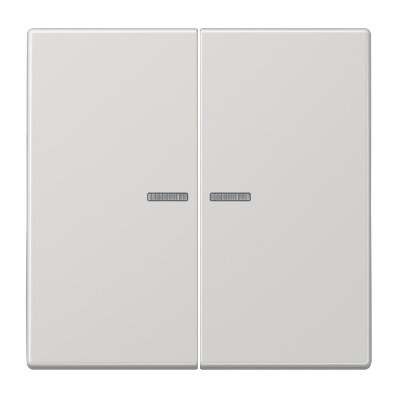 JUNG HOME Taster 2fach mit Lichtleiter, Serie LS, lichtgrau, Bluetooth Mesh