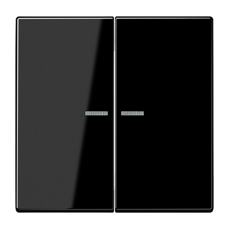 JUNG HOME Taster 2fach mit Lichtleiter, Serie LS, schwarz, Bluetooth Mesh