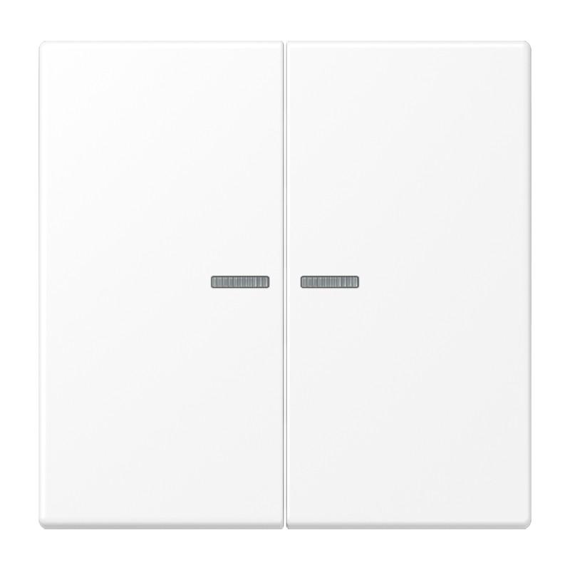 JUNG HOME Taster 2fach mit Lichtleiter BT LS 17102 WWM, schneeweiß matt