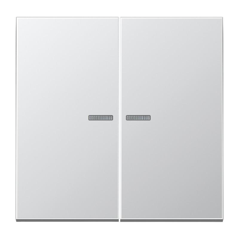 JUNG HOME BT AL 17102 Taster 2fach, mit Lichtleiter, Aluminium
