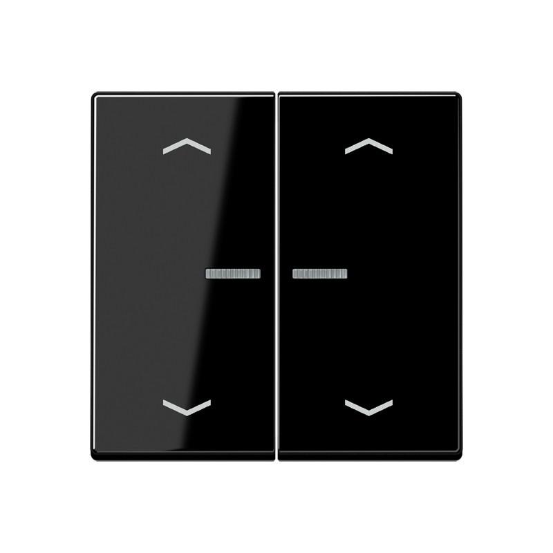 JUNG HOME Taster 2fach mit Pfeilsymbolen, mit Lichtleiter BT A 17102 P SW, schwarz