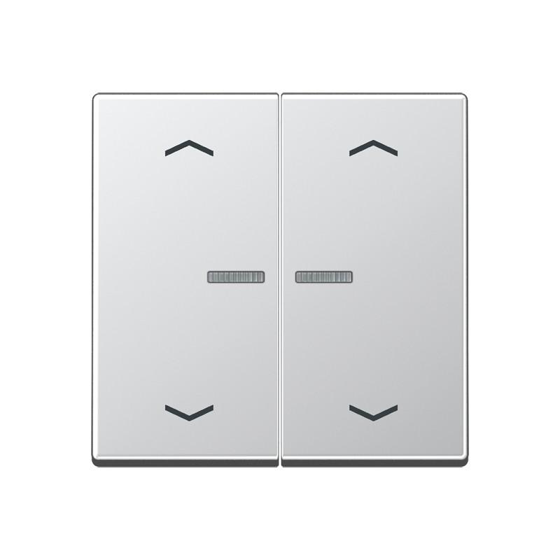 JUNG HOME Taster 2fach mit Pfeilsymbolen und Lichtleiter, Serie A, aluminium, Bluetooth Mesh