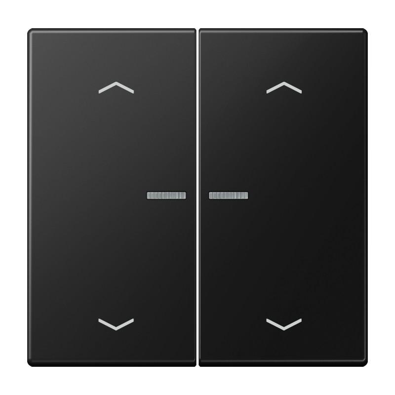 JUNG HOME Taster 2fach mit Pfeilsymbolen und Lichtleiter, Serie LS, graphitschwarz matt, Bluetooth Mesh