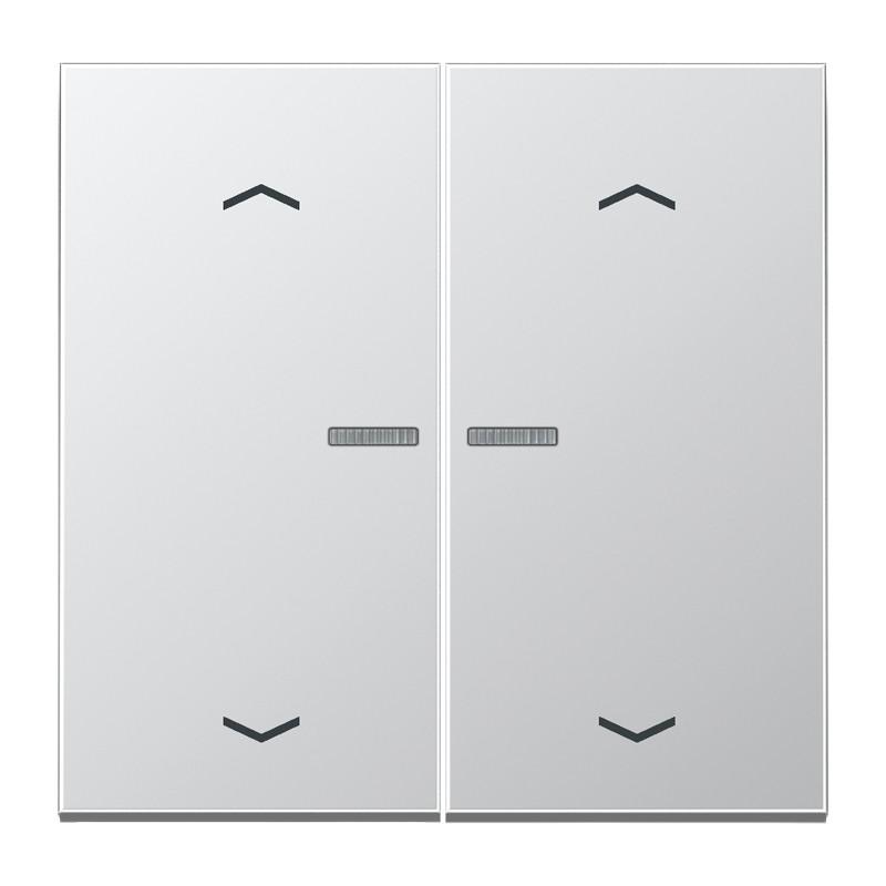 JUNG HOME BT AL 17102 P Taster 2fach, mit Pfeilsymbolen und Lichtleiter, Aluminium