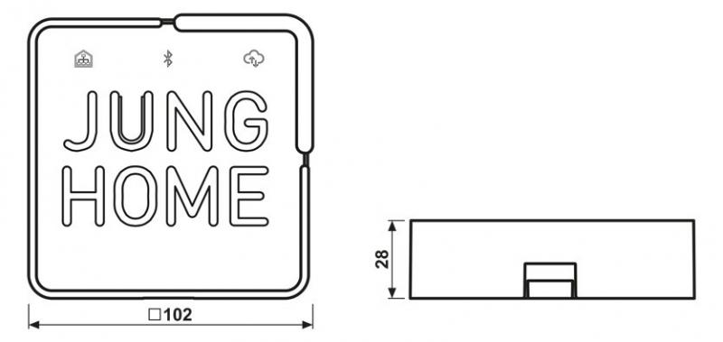JUNG HOME Smart Gateway, Bluetooth Mesh, LAN, App-Steuerung, Repeaterfunktion, Eurostecker, BT S GATEWAY