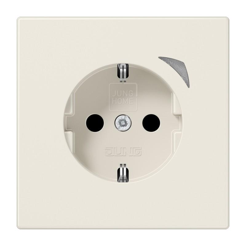 JUNG HOME Smart SCHUKO Steckdose 16 A 250 V, Safety Plus, Bluetooth Mesh, Serie LS, weiß (ivory), BT LS 1521 S