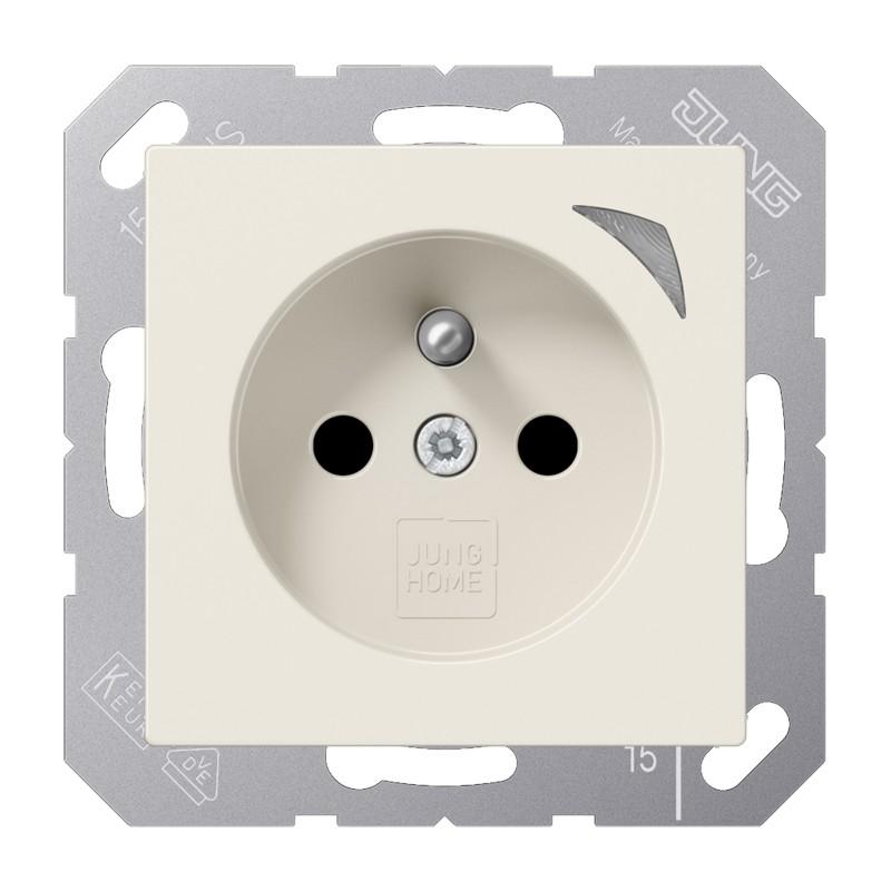 JUNG HOME Smart Steckdose Energy 16 A 250 V, Leistungs- und Energiemessung, Bluetooth Mesh, Serie A, weiß (ivory), BT A 1521 F SE -  französisch/belgisches System