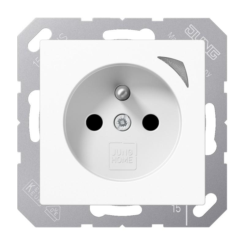 JUNG HOME Smart Steckdose Energy 16 A 250 V, französisch/belgisches System, Leistungs- und Energiemessung, Bluetooth Mesh, alpinweiß, BT A 1521 F SE WW