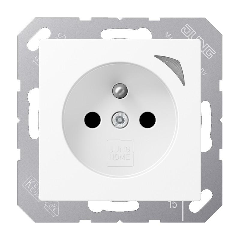 JUNG HOME Smart Steckdose Energy 16 A 250 V, Leistungs- und Energiemessung, Bluetooth Mesh, Serie A, schneeweiß matt, BT A 1521 F SE WWM -  französisch/belgisches System