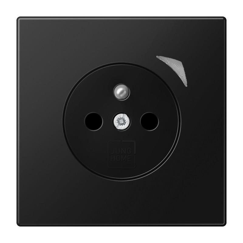 JUNG HOME Smart Steckdose Energy 16 A 250 V, Bluetooth Mesh, Leistungs- und Energiemessung, Funktionsanzeige, Safety Plus, Serie LS, graphitschwarz matt, BT LS 1521 F SE SWM  - Französisch/Belgisch
