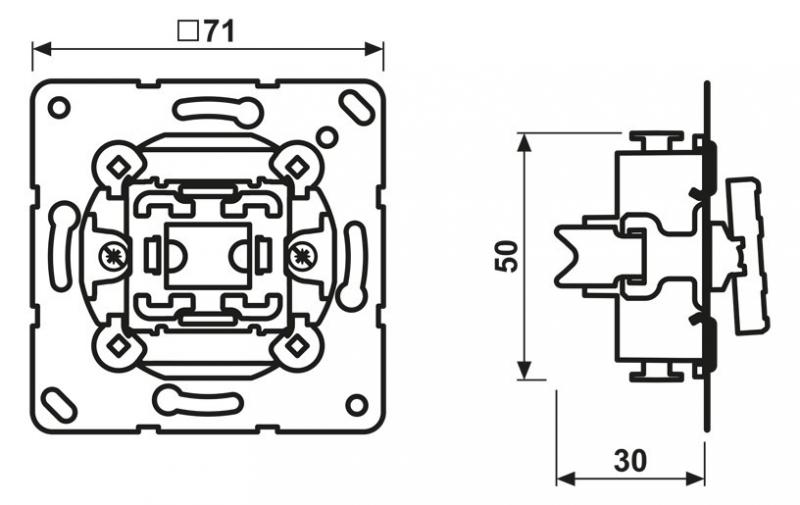 Jung 507U Wippschalter 10AX 250V Kreuz