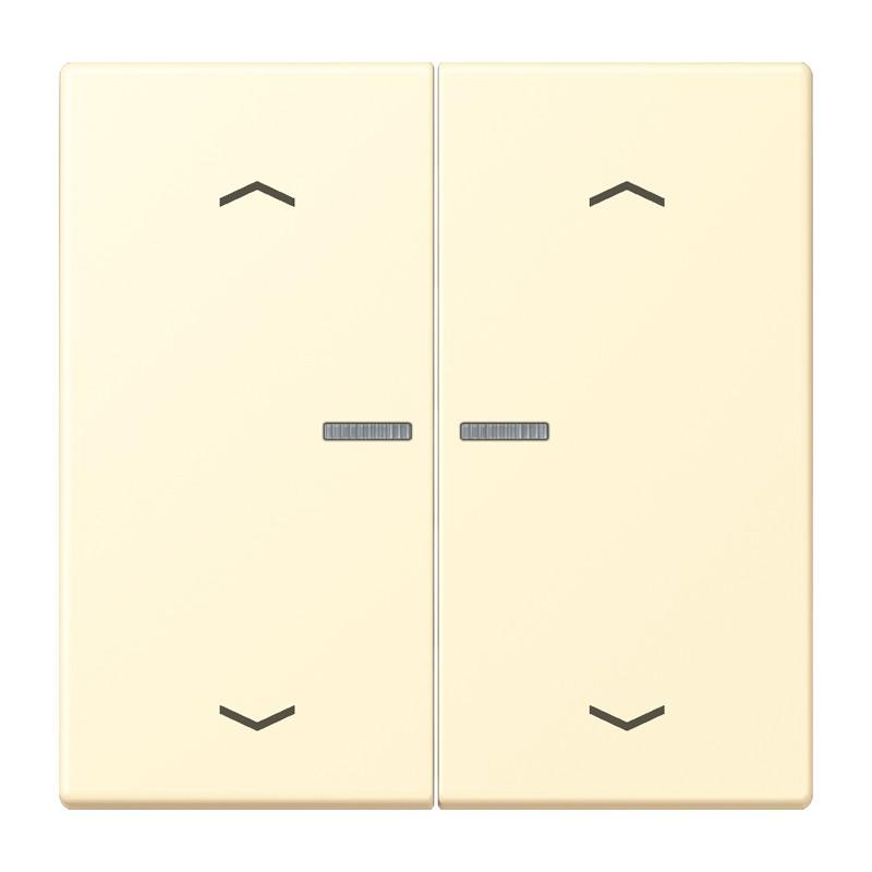 JUNG HOME Taster 2fach mit Pfeilsymbolen und Lichtleiter, Serie LS, blanc, Les Couleurs Le Corbusier, Bluetooth Mesh