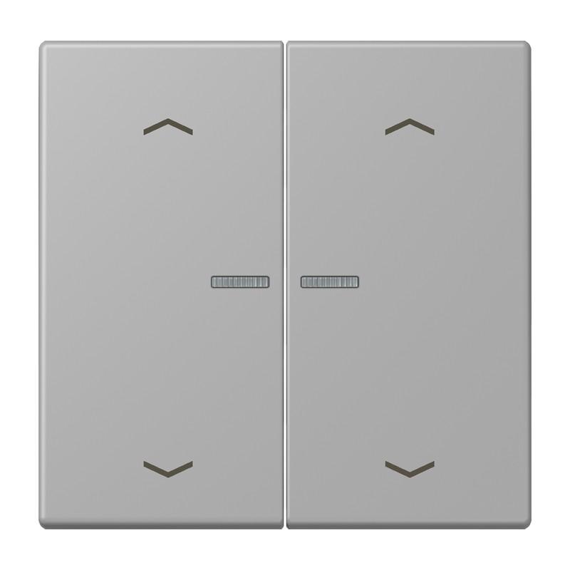 JUNG HOME Taster 2fach mit Pfeilsymbolen und Lichtleiter, Serie LS, gris moyen, Les Couleurs Le Corbusier, Bluetooth Mesh