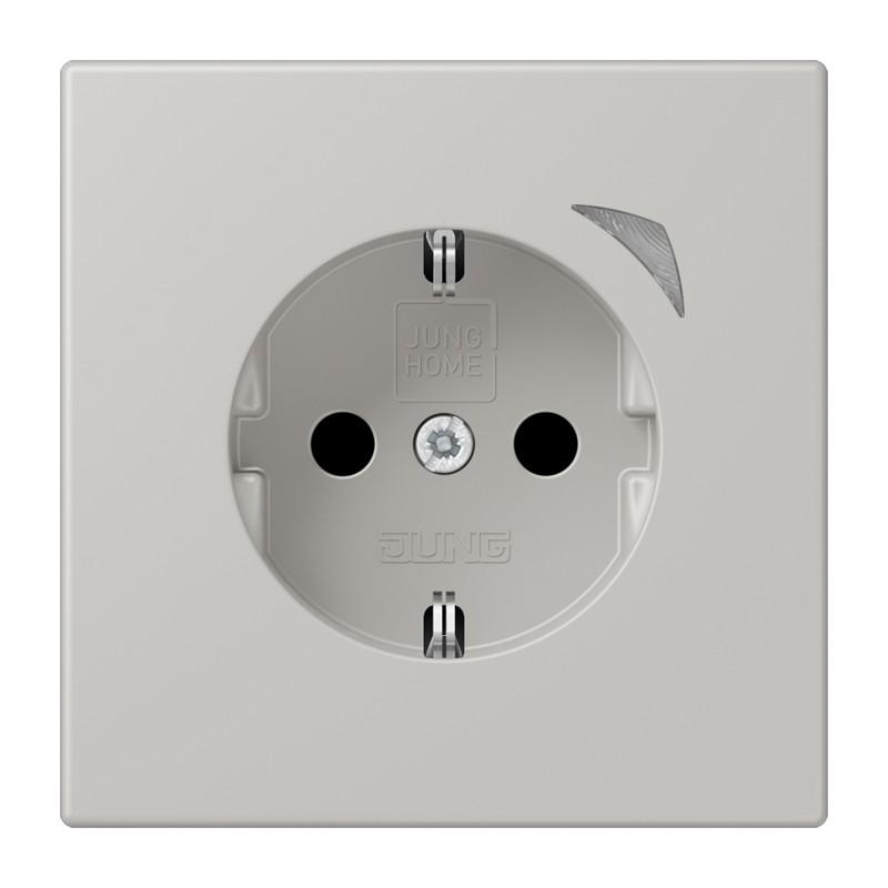 JUNG HOME Smart SCHUKO Steckdose 16 A 250 V, Bluetooth Mesh, Funktionsanzeige, Safety Plus, Serie LS, gris clair 31, BT LC 1521 S 205