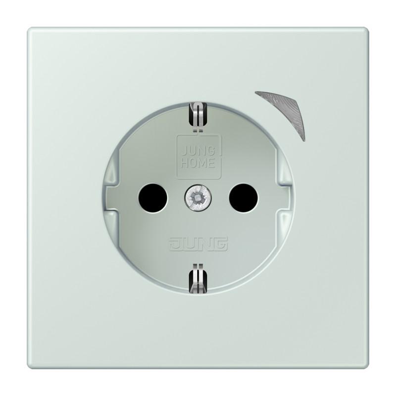 JUNG HOME SCHUKO Steckdose 16 A 250 V, mit Funktionsanzeige, Safety Plus, Serie LS, céruléen pâle