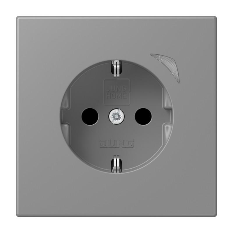 JUNG HOME Smart SCHUKO Steckdose Energy 16 A 250 V, Leistungs- und Energiemessung, Bluetooth Mesh, Serie LS, gris 31, BT LC 1521 SE 203