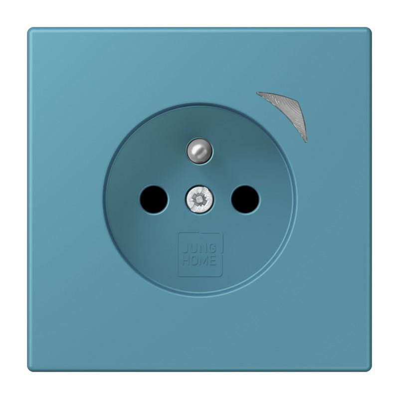 JUNG HOME Smart Steckdose Energy 16 A 250 V, Leistungs- und Energiemessung, Bluetooth Mesh, Serie LS, céruléen vif, BT LC 1521 F SE 212 -  französisch/belgisches System