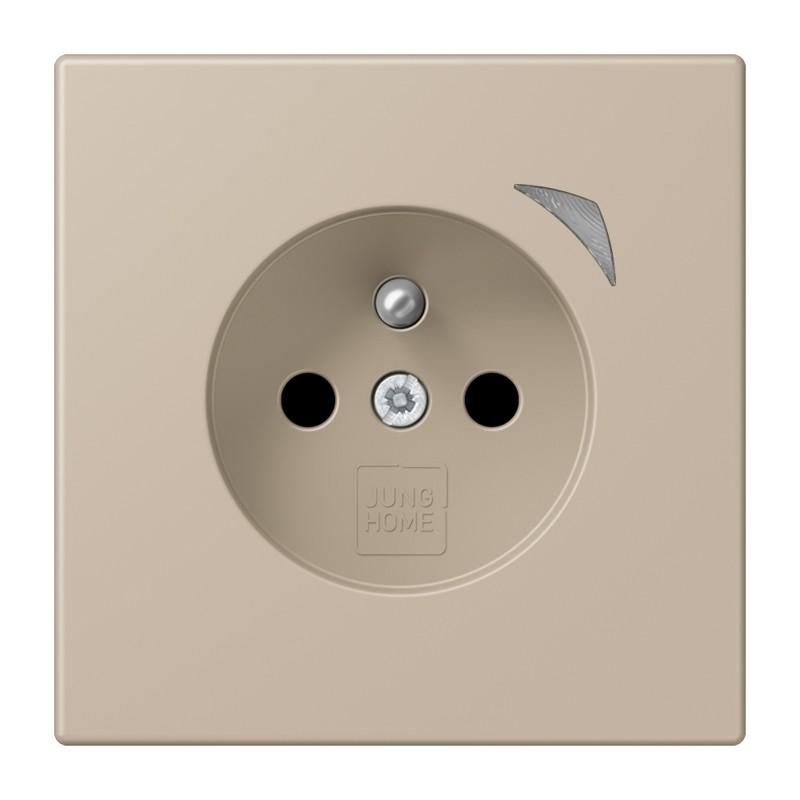 JUNG HOME Smart Steckdose Energy 16 A 250 V, Bluetooth Mesh, Leistungs- und Energiemessung, Funktionsanzeige, Safety Plus, Serie LS, ombre naturelle claire, BT LC 1521 F SE 243  - Französisch/Belgisch