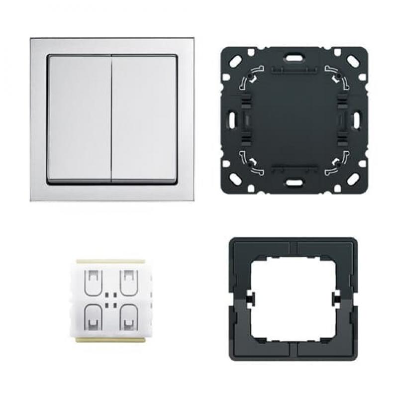 Busch-Jaeger 6716 UJ-83 Smart Switch Komplettset 4-fach Funk Zigbee Alusilber future® linear 2CKA006710A0017