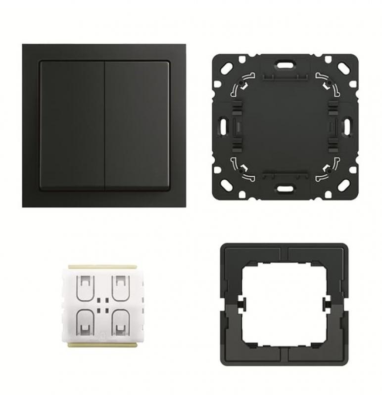 Busch-Jaeger 6716 UJ-885-500 Smart Switch Komplettset 4-fach Funk Zigbee schwarz matt future® linear 2CKA006710A0018