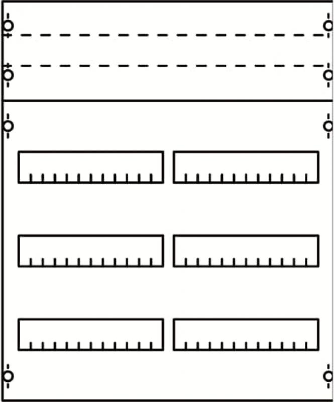 ABB STRIEBEL & JOHN 2V0KA Reiheneinbaugeräte-Modul, Reihenabstand 125mm, 4RE/BH0, 2FB Modul montiert auf EDF-Profil