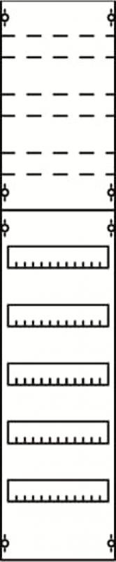 ABB STRIEBEL & JOHN 1V4KA Reiheneinbaugeräte-Modul, Reihenabstand 125mm, 8RE/BH4, 1FB Modul montiert auf EDF-Profil