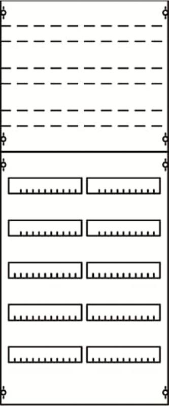 ABB STRIEBEL & JOHN 2V4KA Reiheneinbaugeräte-Modul, Reihenabstand 125mm, 8RE/BH4, 2FB Modul montiert auf EDF-Profil