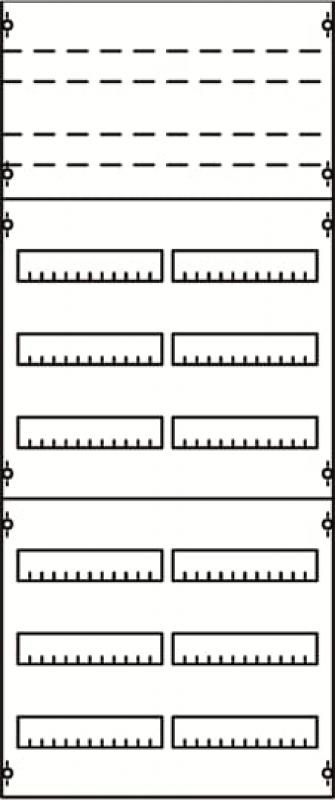 ABB STRIEBEL & JOHN 2V43KA Reiheneinbaugeräte-Modul, Reihenabstand 125mm, 8RE/BH4, 2FB Modul montiert auf EDF-Profil